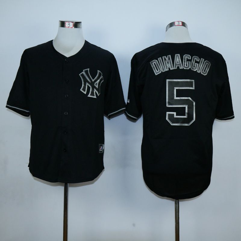 Men New York Yankees #5 Dimaggio Black MLB Jerseys